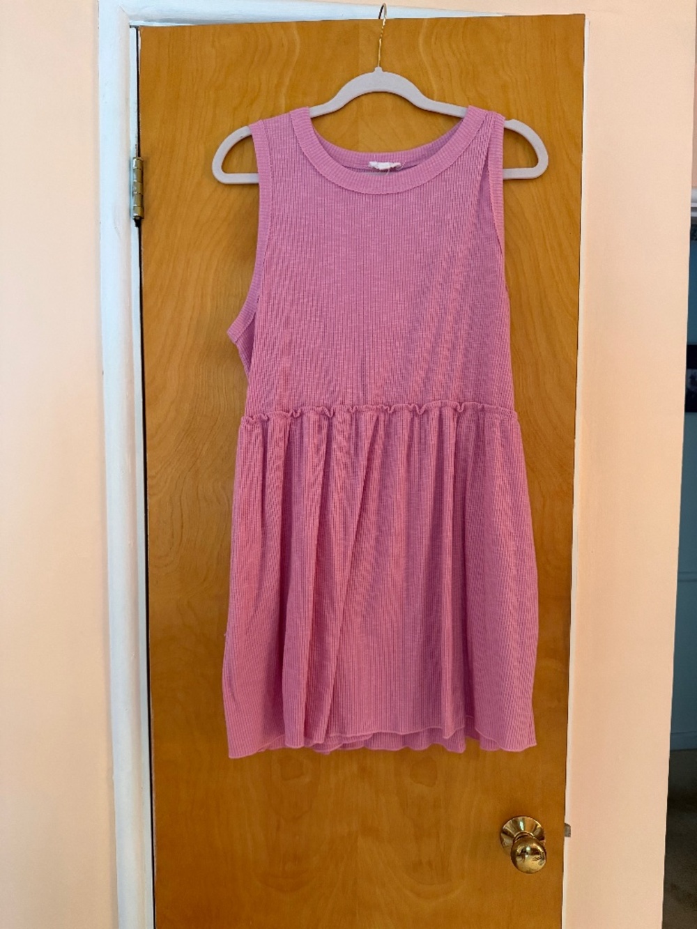 Pink Ribbed Sleeveless Dress, Heyson, Size 1XL